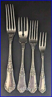 Enormous Set Antique J Fraget Romanski Silverplate Flatware Set 161 Pieces Rare