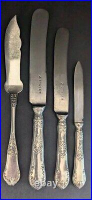 Enormous Set Antique J Fraget Romanski Silverplate Flatware Set 161 Pieces Rare