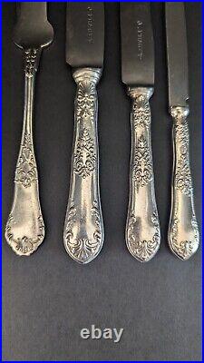 Enormous Set Antique J Fraget Romanski Silverplate Flatware Set 161 Pieces Rare