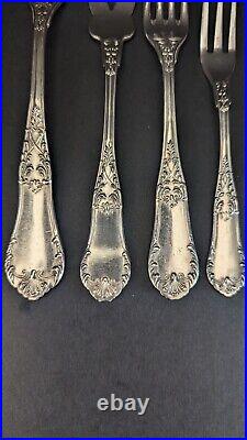 Enormous Set Antique J Fraget Romanski Silverplate Flatware Set 161 Pieces Rare