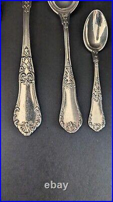 Enormous Set Antique J Fraget Romanski Silverplate Flatware Set 161 Pieces Rare