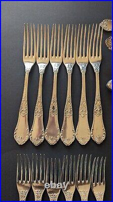 Enormous Set Antique J Fraget Romanski Silverplate Flatware Set 161 Pieces Rare