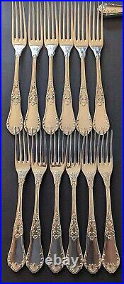 Enormous Set Antique J Fraget Romanski Silverplate Flatware Set 161 Pieces Rare