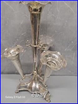 Epergne Silver Plated Epns Table Centre Piece Flower Vase 41cm (16 In) Tall