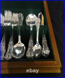 Ettrite Kings Pattern Canteen 12 Place Setting Cutlery 110 Pieces Silver Plated