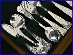 Ettrite Kings Pattern Canteen 12 Place Setting Cutlery 110 Pieces Silver Plated