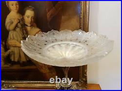 Exquisite 16.5 Elkington Plate Figural Cherub Centre Piece w Original Glass