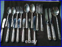 Exquisite Aria Silver Gold Accent Cutlery Set of 48 pieces