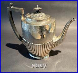 Exquisite Beautifully decorated vintage silver plate 4-piece Tea service