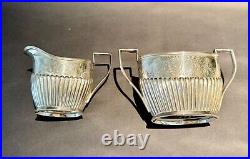 Exquisite Beautifully decorated vintage silver plate 4-piece Tea service