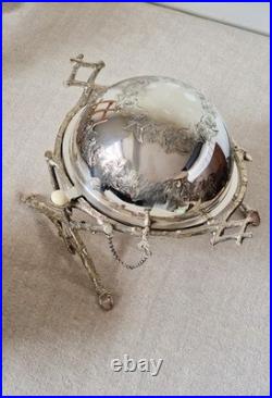 Extraordinary Antique Silver Plate English Roll Top Domed Cross Twig Butter Dish