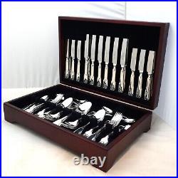 FIDDLE & THREAD Design W WRIGHT Silver Service 60 Piece Canteen of Cutlery Set