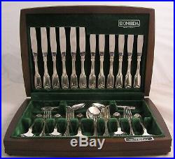 FIDDLE THREAD & SHELL By COMMUNITY Silver Service 44 Piece Canteen of Cutlery