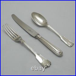 FIDDLE THREAD & SHELL By COOPER BROS Silver Service 44 Piece Canteen of Cutlery