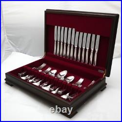 FIDDLE THREAD & SHELL By COOPER BROS Silver Service 44 Piece Canteen of Cutlery
