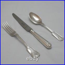 FIDDLE THREAD & SHELL Design Garrard Silver Service Cutlery 7 Piece Place Set