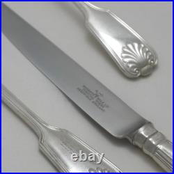 FIDDLE THREAD & SHELL Roberts & Belk Silver Service 84 Piece Canteen of Cutlery