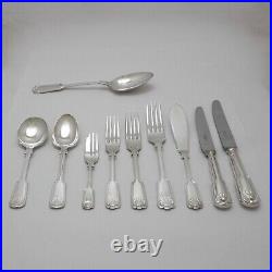 FIDDLE THREAD & SHELL Sheffield Silver Service 74 Piece Canteen of Cutlery Set