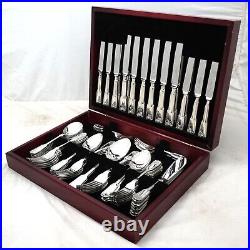 FIDDLE THREAD & SHELL Sheffield Silver Service 74 Piece Canteen of Cutlery Set