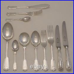 FIDDLE THREAD & SHELL Silver Service SHEFFIELD 84 Piece Canteen of Cutlery