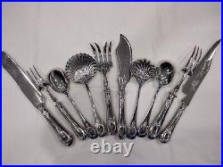 FRENCH BOULENGER, ANTIQUE SILVER PLATE, 10 Piece SERVING SET, LOUIS 15 STYLE