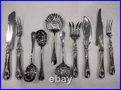 FRENCH BOULENGER, ANTIQUE SILVER PLATE, 10 Piece SERVING SET, LOUIS 15 STYLE