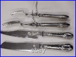FRENCH BOULENGER, ANTIQUE SILVER PLATE, 10 Piece SERVING SET, LOUIS 15 STYLE