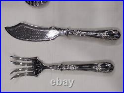 FRENCH BOULENGER, ANTIQUE SILVER PLATE, 10 Piece SERVING SET, LOUIS 15 STYLE