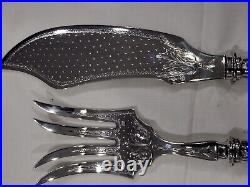 FRENCH BOULENGER, ANTIQUE SILVER PLATE, 10 Piece SERVING SET, LOUIS 15 STYLE