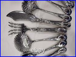 FRENCH BOULENGER, ANTIQUE SILVER PLATE, 10 Piece SERVING SET, LOUIS 15 STYLE