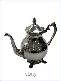 F. B. Rogers Vintage Baroque Ornate Silver Plate 4-Piece Tea Set
