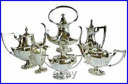 Fabulous Art Deco Era Lawrence B. Smith Boston 6 Piece Silverplate Tea Set