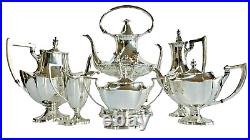 Fabulous Art Deco Era Lawrence B. Smith Boston 6 Piece Silverplate Tea Set