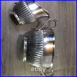 Five-piece half dragooned silver plated tea/coffee service with tray superb VTG