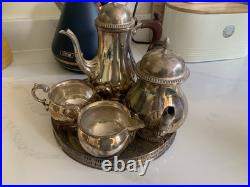 Four Piece Tea Set, Georgian Style, Silver Plated, Barker Ellis And Co