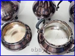 French Provincial Reed & Barton #7040 Silver Plate Tea Coffee 5-Piece Set'M