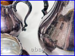 French Provincial Reed & Barton #7040 Silver Plate Tea Coffee 5-Piece Set'M
