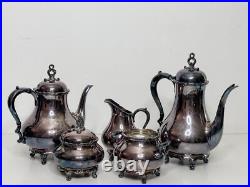 French Provincial Reed & Barton #7040 Silver Plate Tea Coffee 5-Piece Set'M