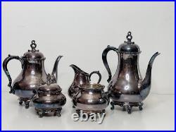 French Provincial Reed & Barton #7040 Silver Plate Tea Coffee 5-Piece Set'M