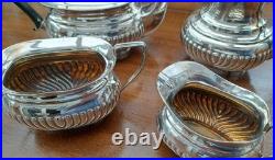 GC&W Silver Plated 4 piece classic design Tea Set+ beautifullEngraved Tray