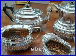 GC&W Silver Plated 4 piece classic design Tea Set+ beautifullEngraved Tray