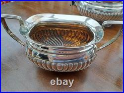GC&W Silver Plated 4 piece classic design Tea Set+ beautifullEngraved Tray