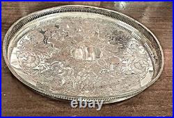 GC&W Silver Plated 4 piece classic design Tea Set+ beautifullEngraved Tray