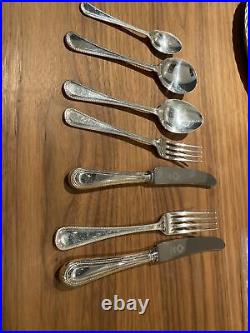 GEORGE BUTLER Silver Service 56 Piece Canteen of Cutlery in wooden box
