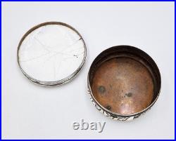 GEORGIAN BILSTON ENAMEL & OLD SHEFFIELD PLATE SNUFF / PATCH BOX c1760