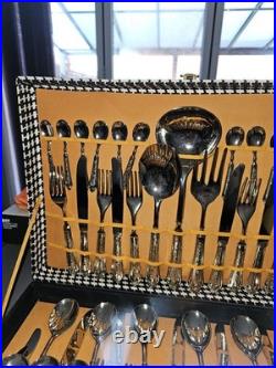 GFT LBL EP Silver Plated Vintage Italian Cutlery Set with Case 51 Pieces