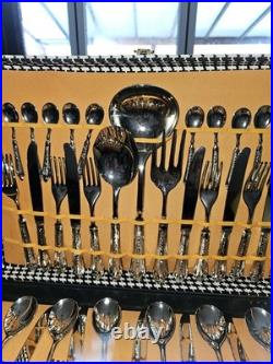 GFT LBL EP Silver Plated Vintage Italian Cutlery Set with Case 51 Pieces