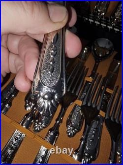 GFT LBL EP Silver Plated Vintage Italian Cutlery Set with Case 51 Pieces