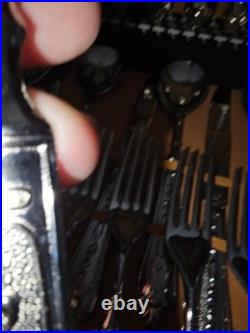 GFT LBL EP Silver Plated Vintage Italian Cutlery Set with Case 51 Pieces