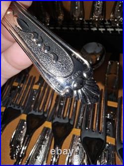 GFT LBL EP Silver Plated Vintage Italian Cutlery Set with Case 51 Pieces